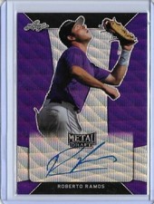 2019 Leaf Metal Draft ROBERTO RAMOS FB Purple Wave Prismatic Auto RC /15 Rockies