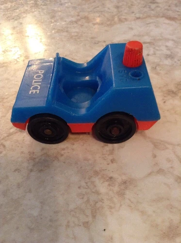 Fisher Price Little People Police car - vintage, blue with red light