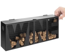 Wall Mounted Black Metal Mesh Wine Cork Catcher Storage Holder, Wine Cork Rack