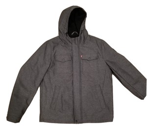 Mens levis hooded gray and black winter 