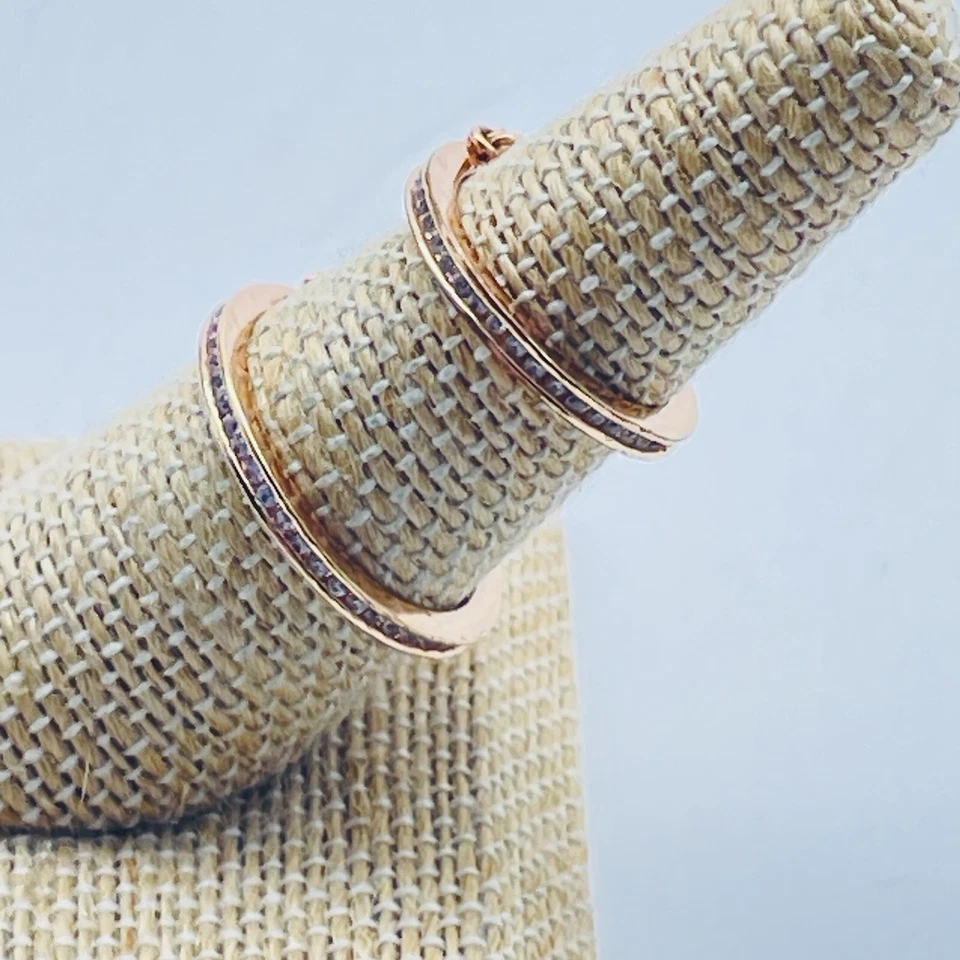 Anillos Doble Dedo Tono Oro Rosa Estrás Transparente Conexión Cadena Apilable Foto 4 de 4