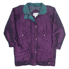 Vintage Izzi Rain Jacket Purple Nylon 90s Womens L