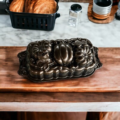 Williams Sonoma Nordic Ware Autumn Fall Cakelet Botanical Great Pumpkin  Loaf Pan