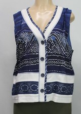 City Girl By Nancy Bolen Women's Vest Sleeveless Blue Size L