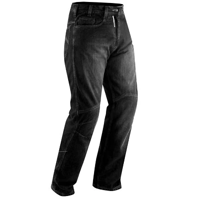 Jeans CE Protection Moto Motard Scooter Quad Pantalon Denim 5 Poches Noir - Photo 1/3