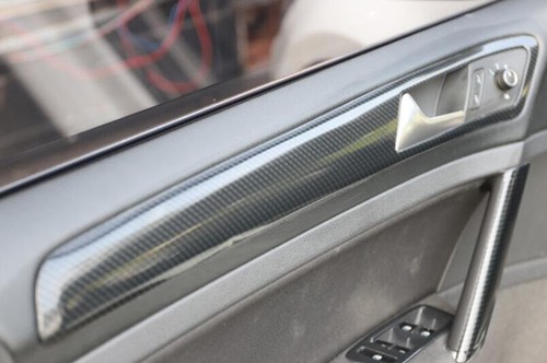 For VW Golf MK7 MK7.5 2014-2019 ABS Carbon Fiber Interior Door Panel Cover Trim - Picture 3 of 6