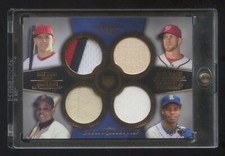2013 MUSEUM QUAD GAME PATCH-JERSEY-BAT Willie Mays-MIKE TROUT-GRIFFEY JR-HARPER