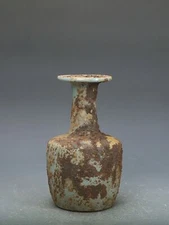 8.3" Collection China Haisha Porcelain Ruyao Lavender Grey Glaze Mouth Vase