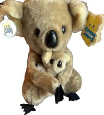 Vintage Dakin Koala Bear Plush Mom Baby Stuffed Animal 1978 Brown, Tags.