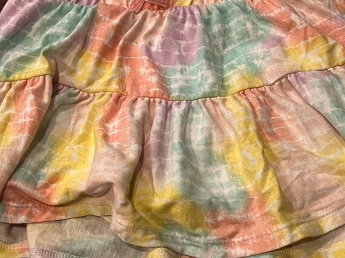 Lot Of 2 Cat Jack Yellow Green Girls Small 6 Rainbow Heart Tie Dye Flared Skirt - Picture 4 of 10