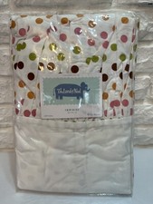 LAND OF NOD Crib Skirt Dust Ruffle 100 Cotton 28x50x14 Pink Green Brown Orange