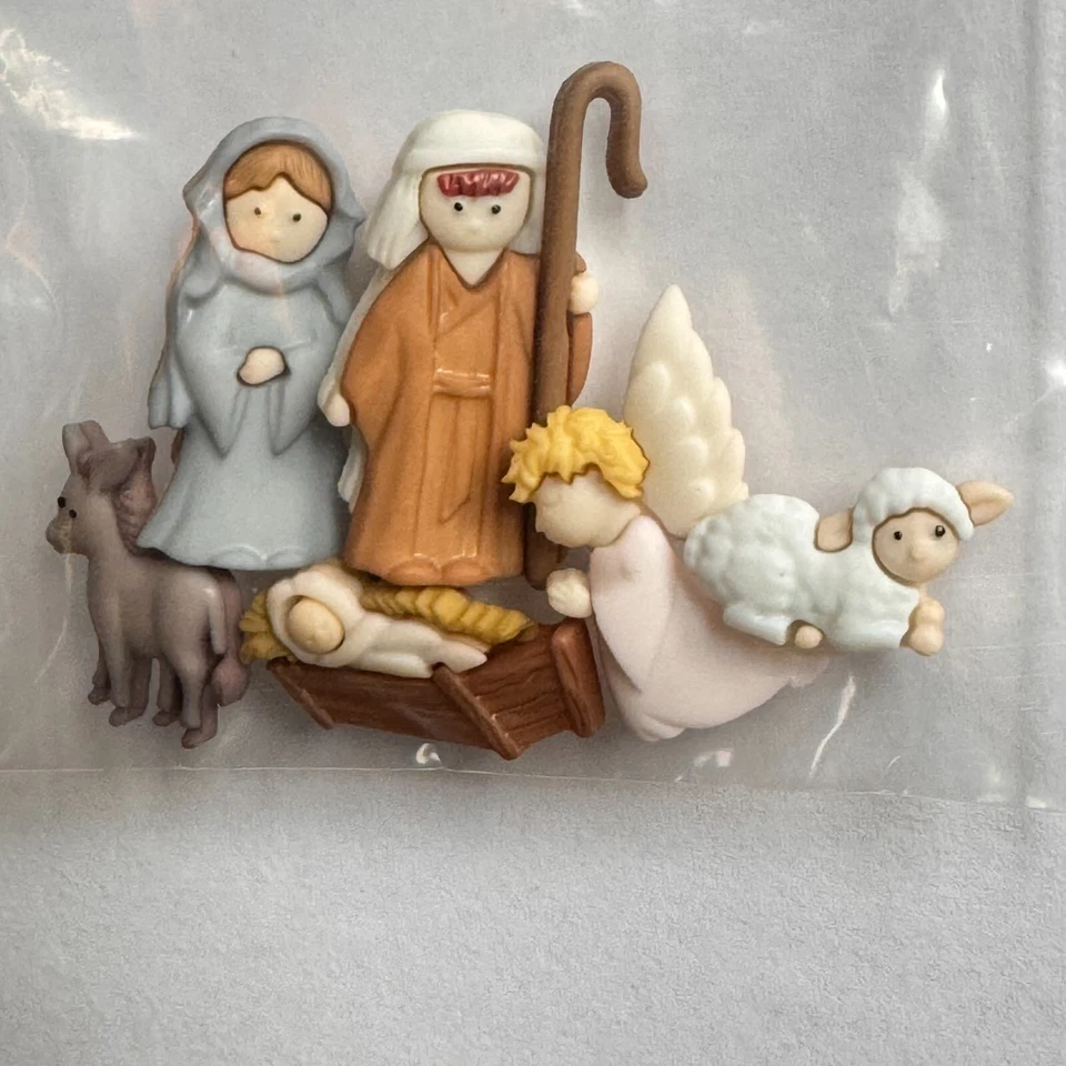Dress It Up Nativity Shank Buttons Mini Set of 6 Christmas Craft Holiday Navidad - Image 4 of 4