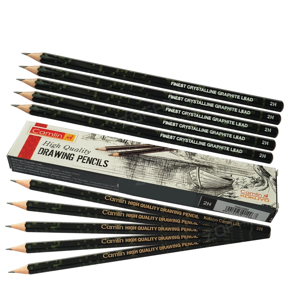 KOKUYO CAMLIN 10 x 2H Graded Drawing Pencils Finest Crystalline Graphite  Lead