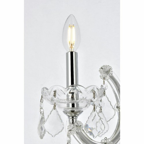 Wall Sconce Crystal Chrome Dining Room Bedroom Bathroom Hallway Light Fixture - Picture 6 of 7
