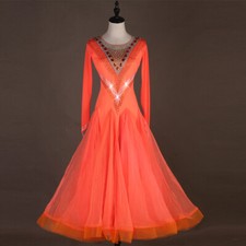 NEW Latin Ballroom Dance Dress Modern Salsa Waltz Standard Long Dress F449