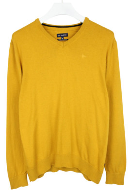 PAUL R. SMITH Cotton-Cashmere Jumper Men's MEDIUM Pullover V-Neck Knit Mustard