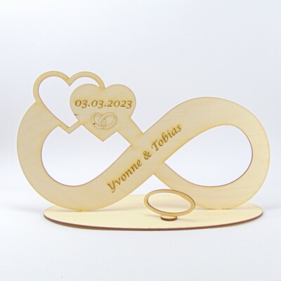 Geldgeschenk Hochzeit Unendlich Personalisierung  17cm oder 30cm Holz