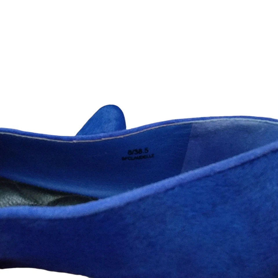 Mocasín de pelo de becerro azul Brian Atwood Claudelle plano talla 8 Foto 3 de 4