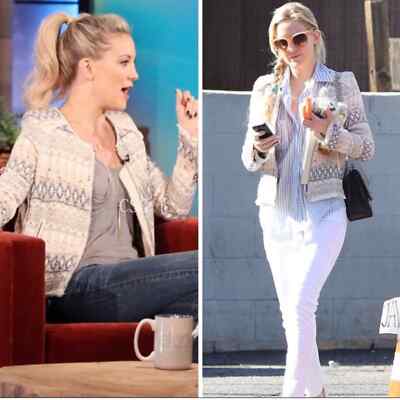 IRO Size Small / Kate Hudson  Blaze  Tribal Tweed Fringe Diamond Zig Zag  Jacket