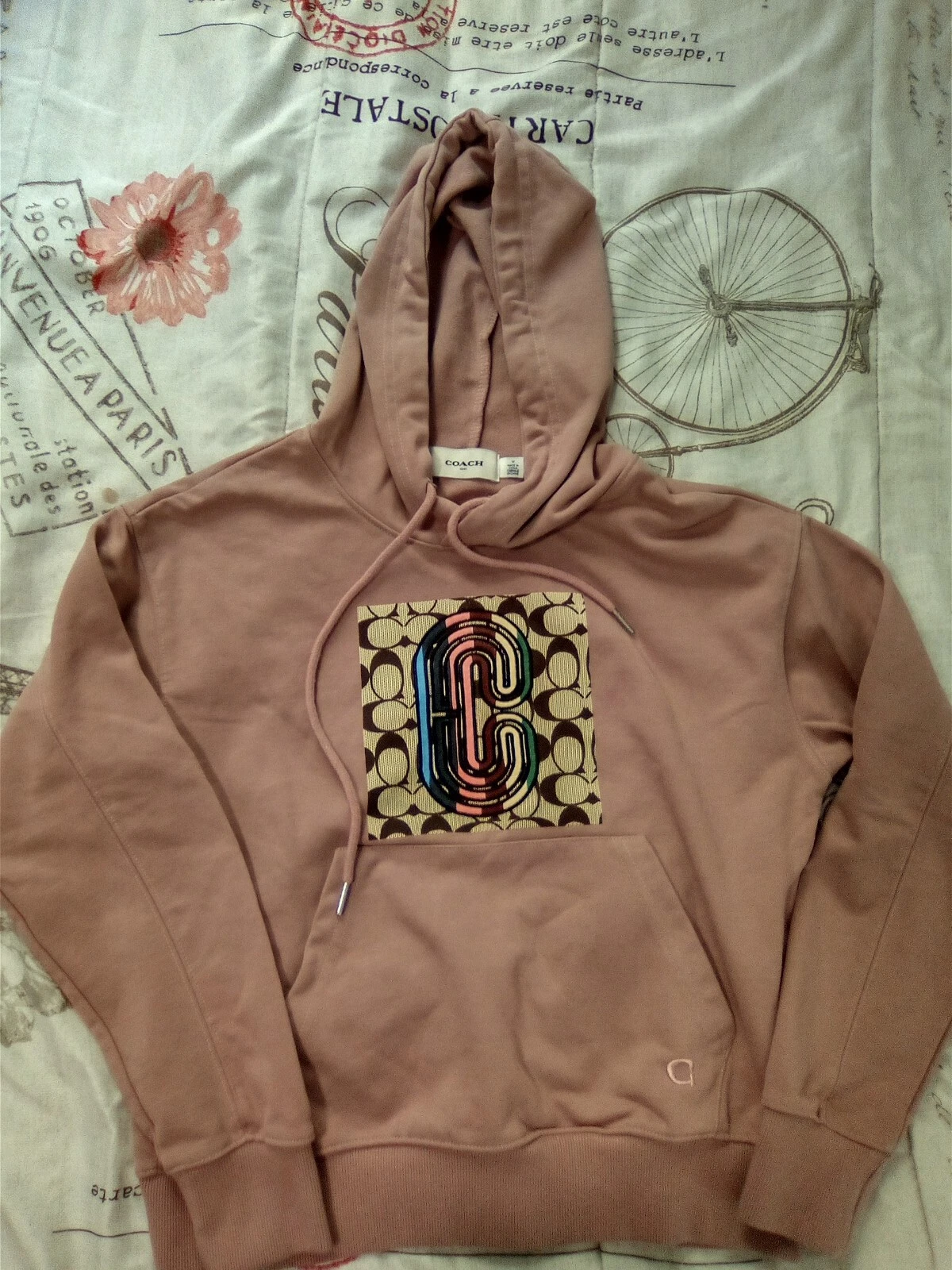 Coach Felpa Donna con Cappuccio Taglia Media Edizione Limitata Multicolore