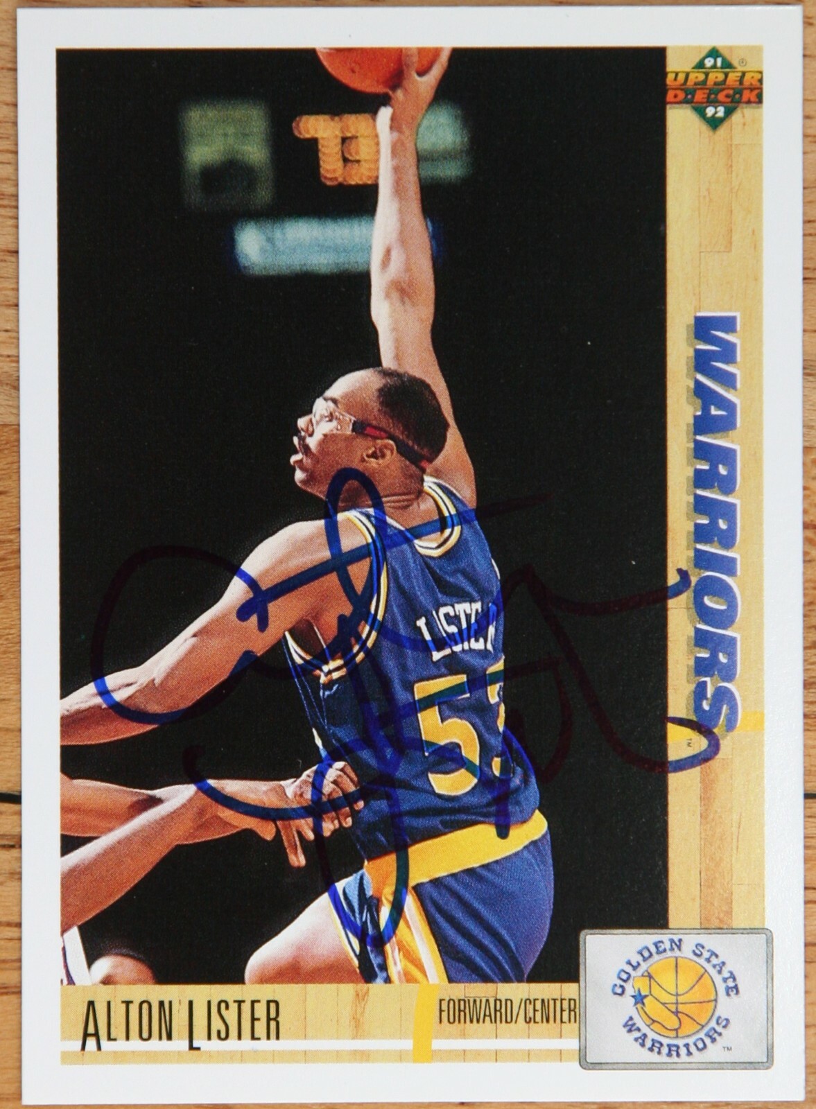 AUTOGRAPHED - Alton Lister -Upper Deck #316 Golden State Warriors 1991-92