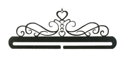 Classic Motifs 12 Inch 5 Heart Scroll Split Bottom Craft Holder