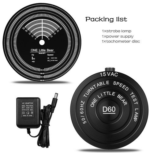 Mini 50/60Hz Stroboscope Light Guage Tachometer Disc for Turntable Record Player - Picture 9 of 9