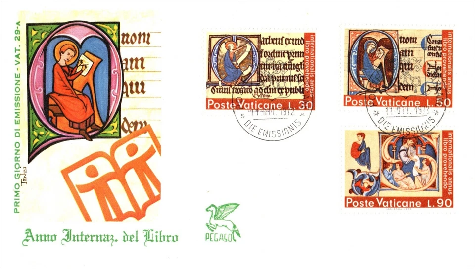Vatican City 1972  International Year of Books & 1977 Francis of Assisi FDC - Image 4 of 4