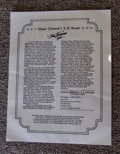 Don Troiani - Civil War Print - Major General JEB Stuart - Never Framed - Picture 7 of 7