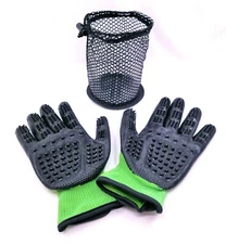 Pet Grooming Gloves Bathing Brush Deshedding Massage, Wet Dry, Dog, Cat, Horse