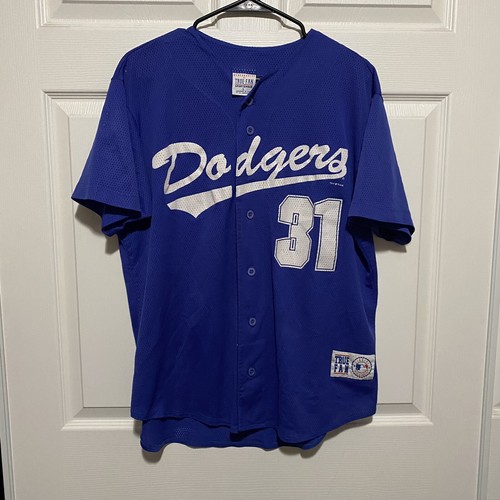 Vintage 90s Los Angeles Dodgers Mike Piazza 31 Jersey MLB True Fan Sz Large - 第 1/10 張圖片