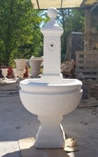 FONTANA MURO DA PARETE CON VASCA LAVANDINO DA ESTERNO PER GIARDINO IN CEMENTO