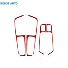 For Porsche Macan 2014-2021 Red Carbon Fiber Window Lift Switch Panel Trim Cover