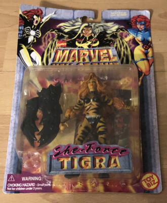 1997 Marvel Hall Of Fame Toy Biz She-Force Tigra Action Figure New, Cardboard Be