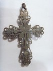 vintage Christian religious bejeweled diamante 3 inch metal cross pendant 52929 — photo 3