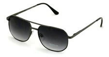 Metal Aviator Sunglasses - Gradient Lens Spring Hinge Square - Gold Black Brown