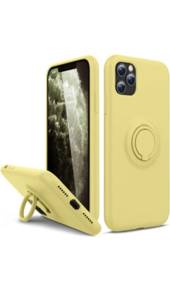 Thomo for iPhone 11 Pro Max Case Bumber Case Yellow Microfiber Liner