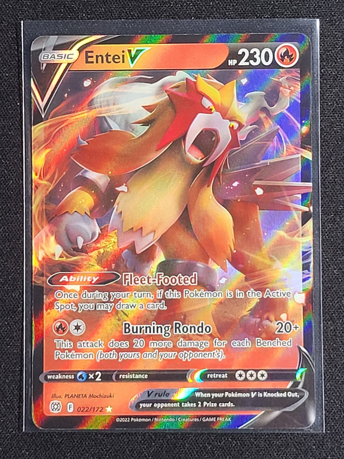 Entei V 022/172 (Ultra Rare) Brilliant Stars Near Mint