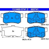 ATE 13.0460-5741.2 Bremsbelagsatz FüR Honda Accord CR V RD CU CW CR
