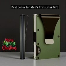 Leatherboss Men's RFID Blocking Slim Money Clip Minimalist Wallet Card ID Holder