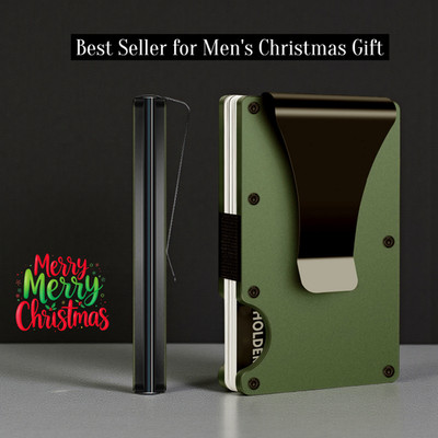 Leatherboss Men's RFID Blocking Slim Money Clip Minimalist Wallet Card ID Holder