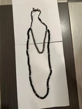 A JJill necklace with Lava Stone Beads and real fresh water pearls