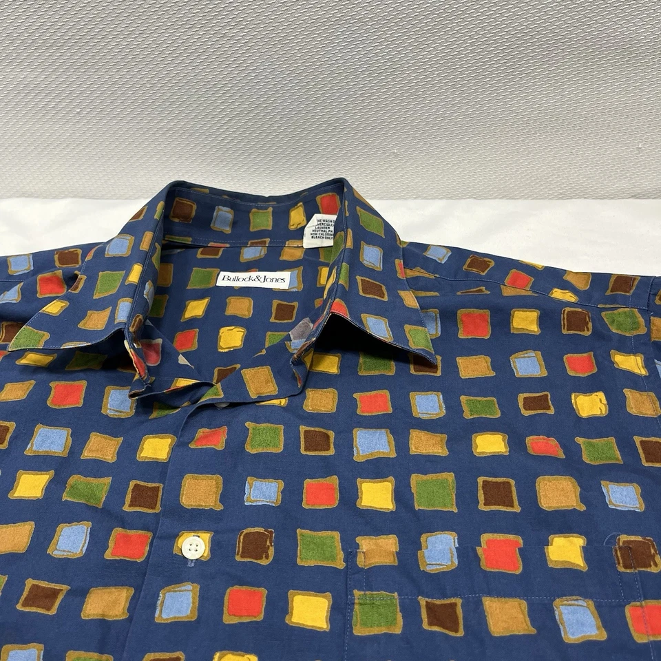 Bullock & Jones Shirt Mens L Multicolor Geometric Button Down Made USA Cotton - Image 2 of 4