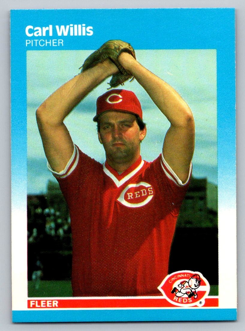 1987 Fleer #218 Carl Willis Rookie Card Cincinnati Reds