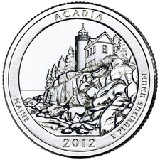 2012 America The Beautiful $1/4 Quarter Dollar Acadia Maine D Mint BUNC coin