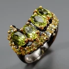 Handmade Natural Peridot Ring 925 Sterling Silver Size 6.5 /R472672