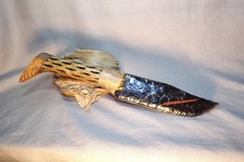 Lace & Red Obsidian Bowie Knife w Cholla Cact...