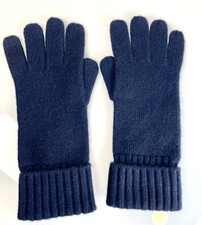 Navy Blue Stretch Cashmere below elbow winter warm gloves 12" Length or Cuff