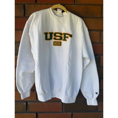 USF Mom Sweatshirt University South Florida Bulls Pullover | White | Size Large - Image 1 of 4