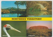 NORTHERN TERRITORY 4 SCENES INCL MT SONDER & CROCODILE NTS POSTCARD